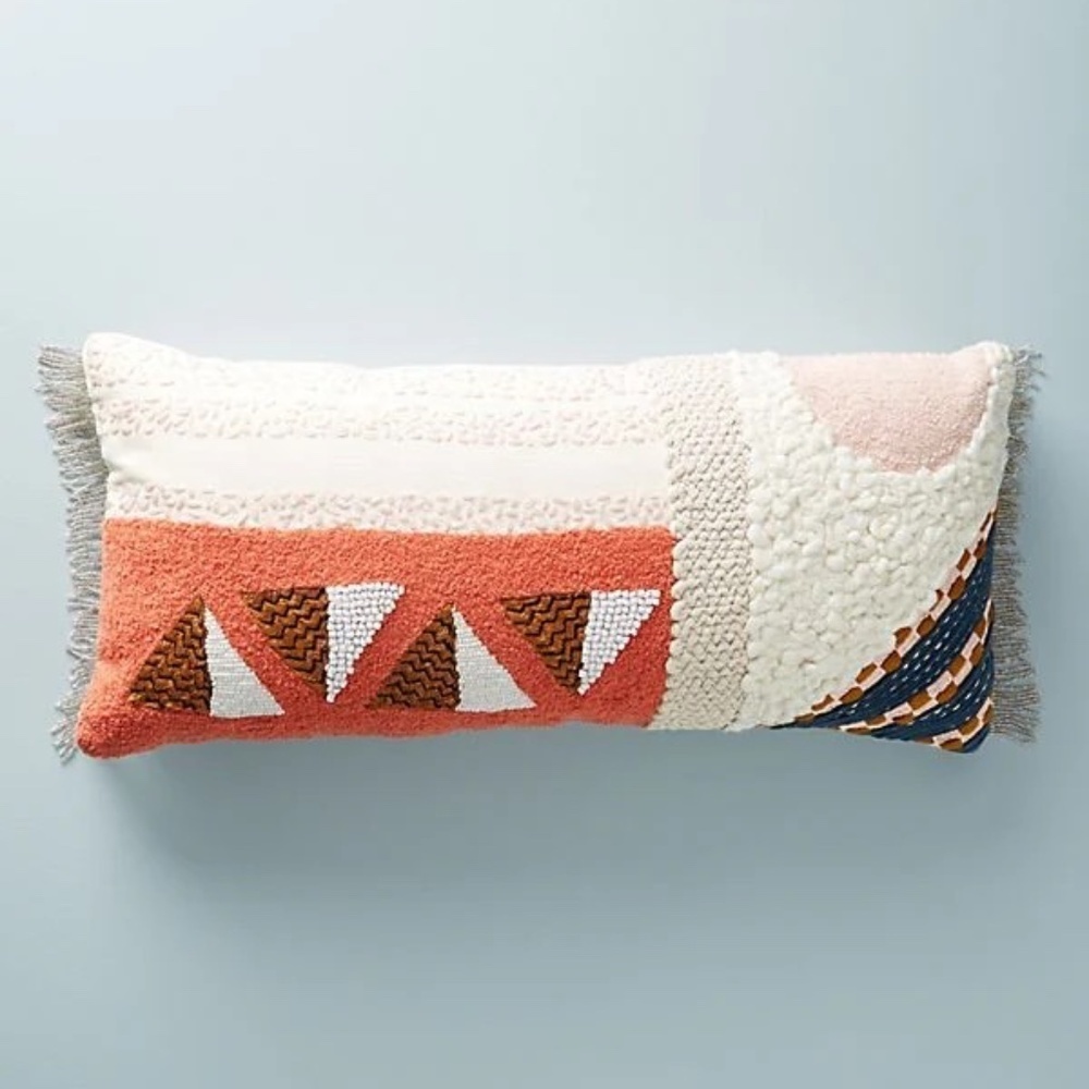 Anthropologie Embellished Shape Study Cushion, 27" x 12"